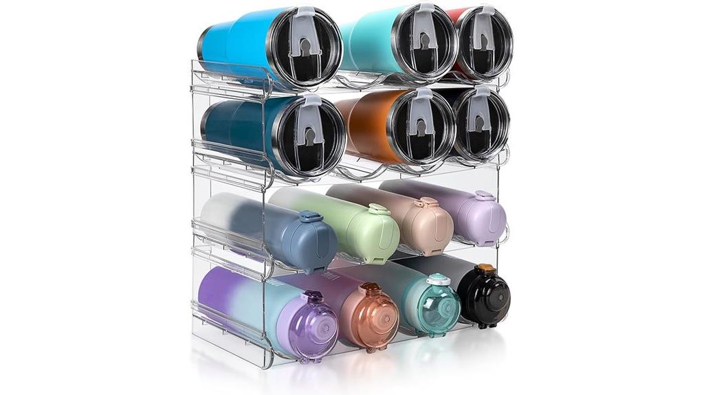 stackable water bottle storage