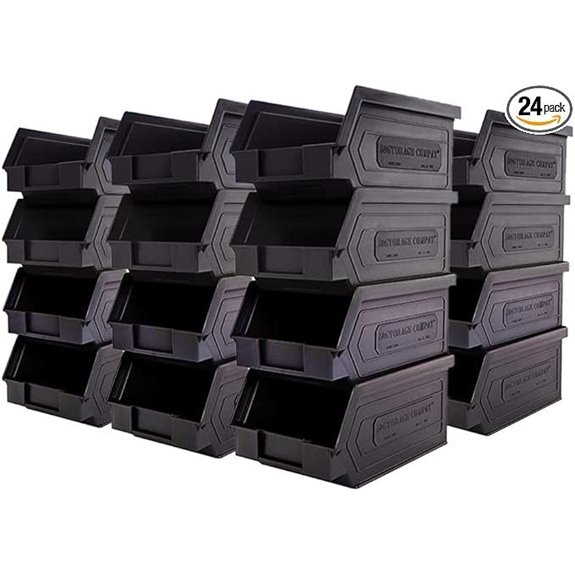 24-Pack Stackable Plastic Storage Bins for Workshops