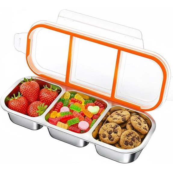 QCQHDU Stainless Steel Bento Lunch Box with Compartments