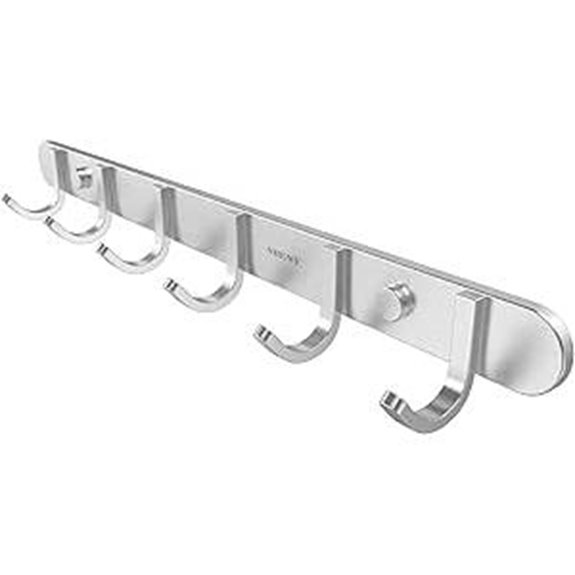 Stainless Steel Wall Mount Coat Hook with 6 Hooks