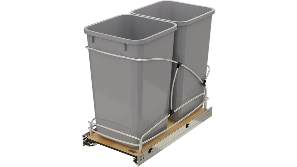 steel double waste bin
