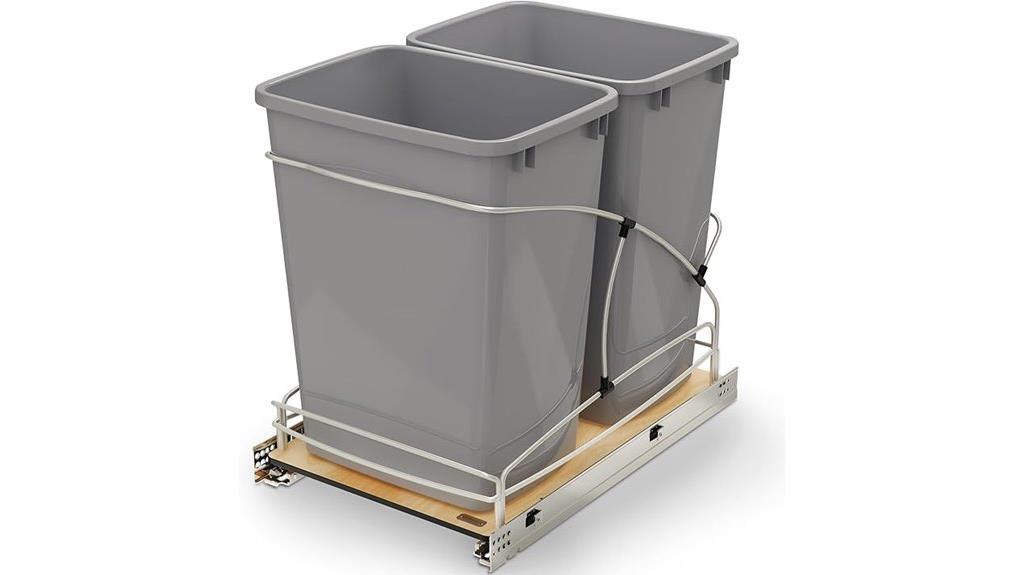 steel double waste bin
