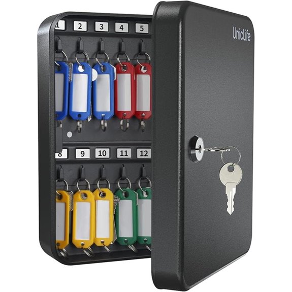 Uniclife Wall-Mounted Steel Key Cabinet with Labels