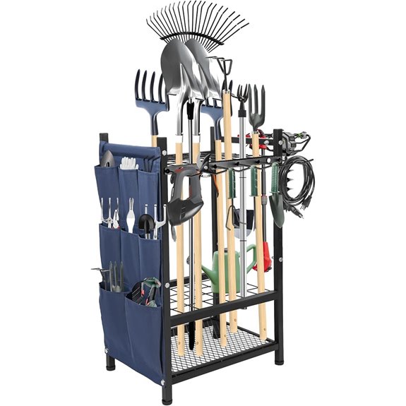 Heavy Duty 3-Tier Garden Tool Organizer with Hooks