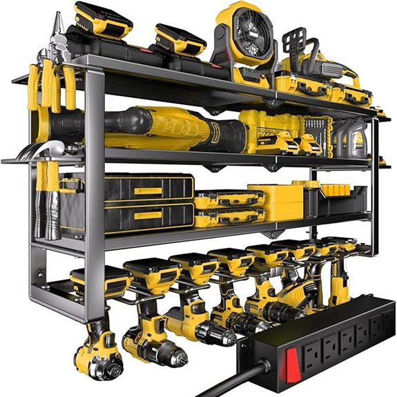 Heavy Duty 4-Tier Power Tool Wall Organizer