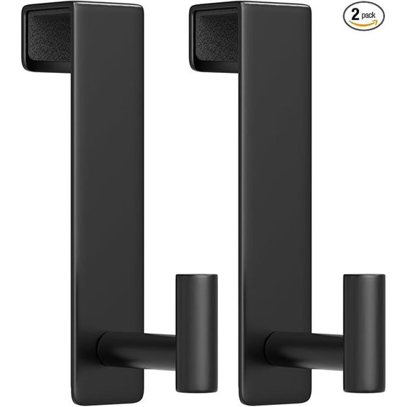 Heavy Duty Stainless Steel Over-Door Hooks (2 Pack)