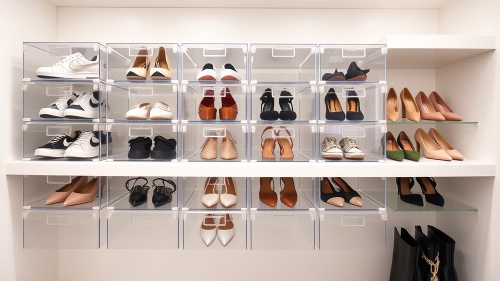 stylish clear shoe storage