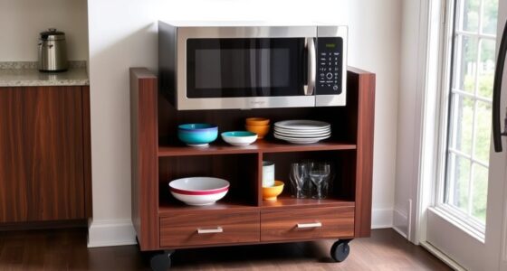 stylish storage microwave carts