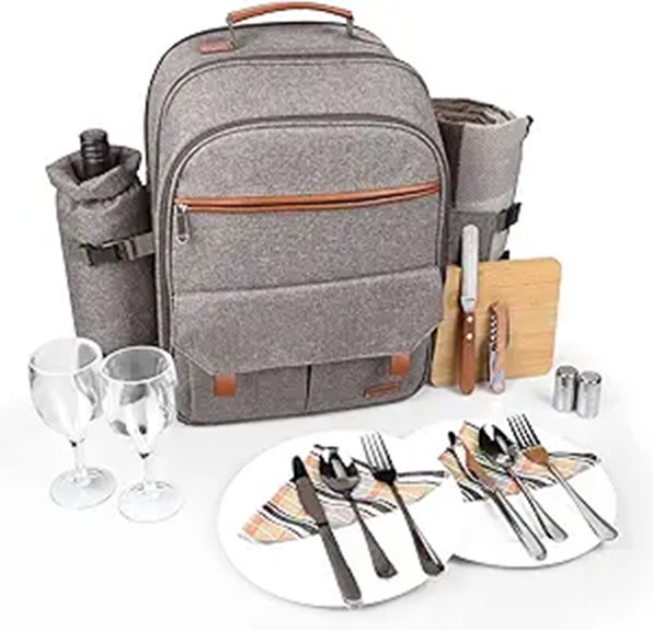 Sunflora Picnic Backpack for 2 with Cooler & Cutlery