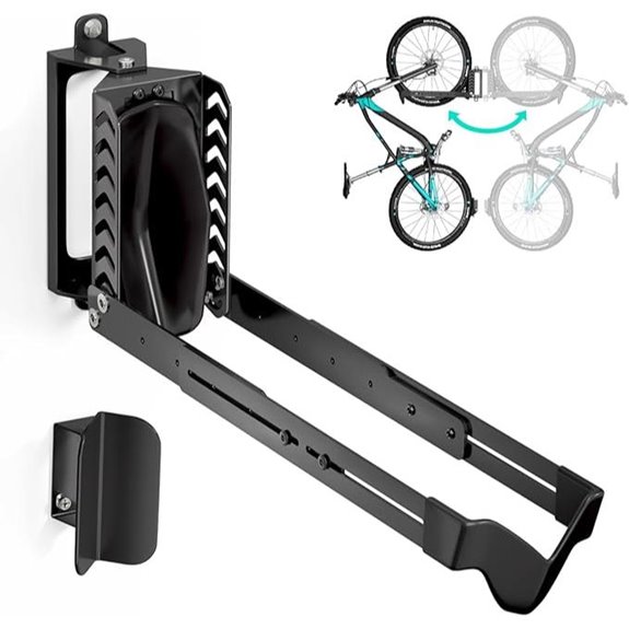 Swivel Wall-Mount Bike Rack Holds 77 lbs