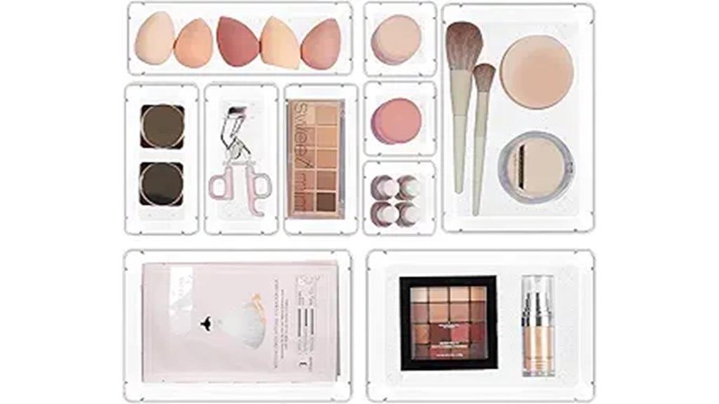 ten piece makeup organizer