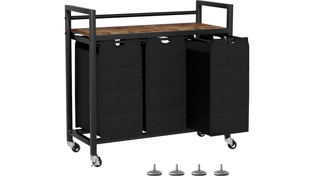 three bag laundry hamper