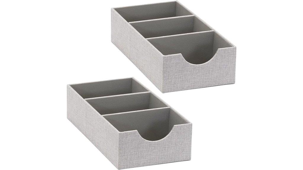 three compartment storage tray