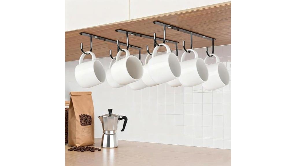 three piece mug hook set