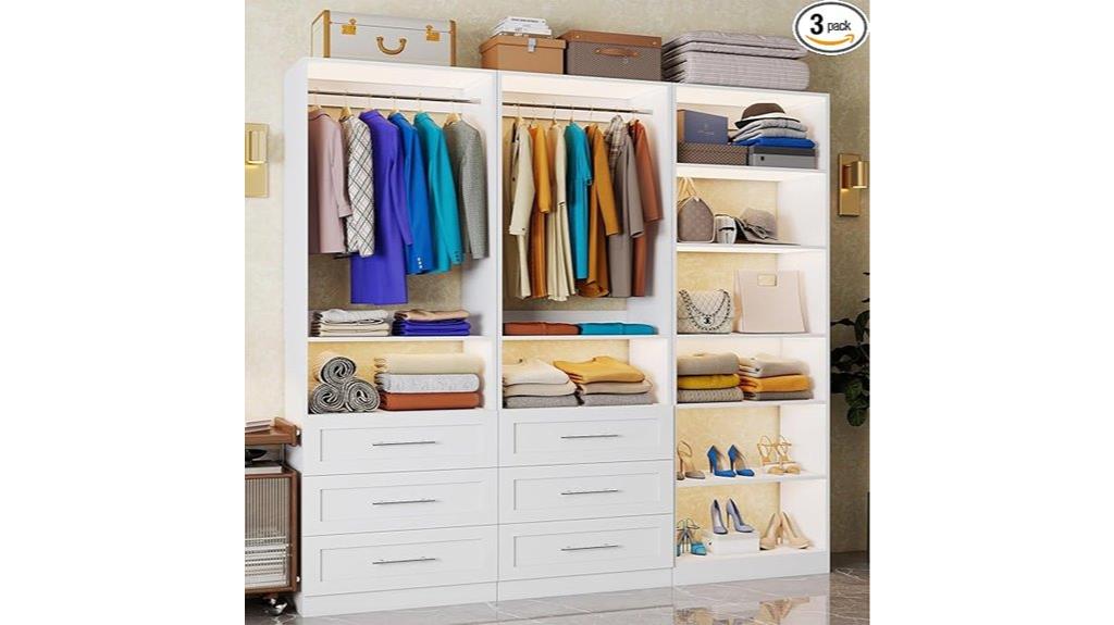three set modular closet
