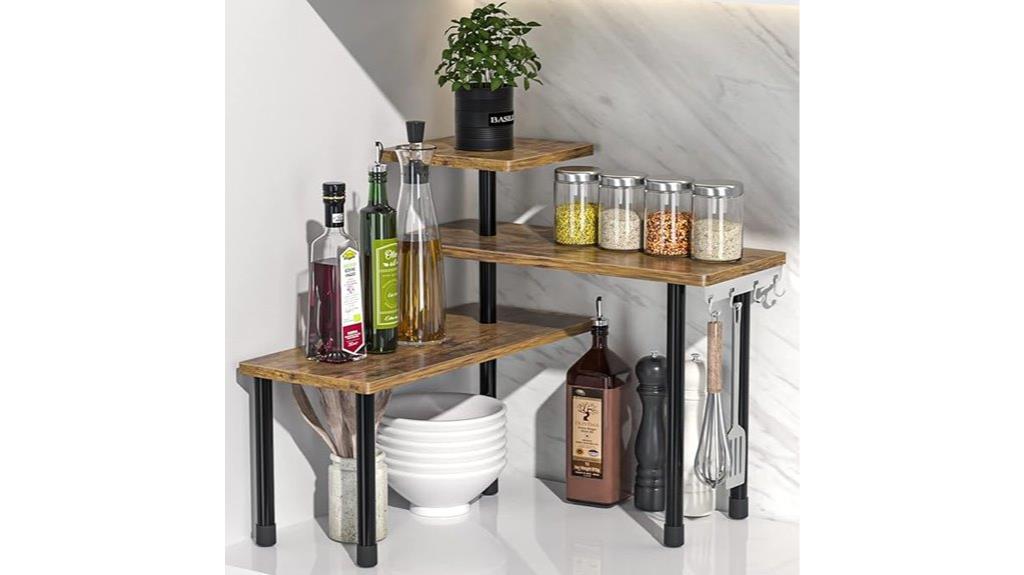 three tier countertop storage