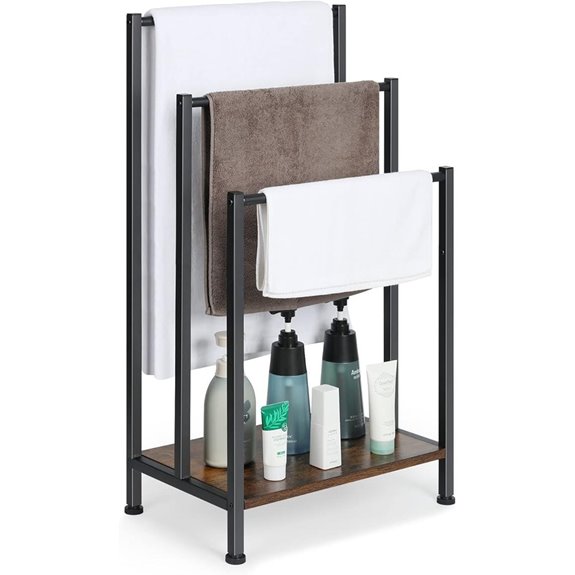 3-Tier Freestanding Towel & Blanket Rack with Shelf