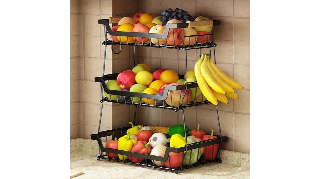 three tier fruit basket