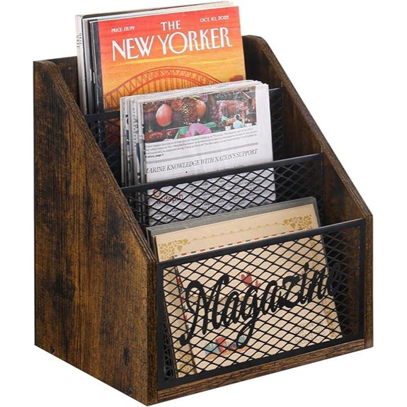 YINMIT 3-Tier Magazine Rack Floor Organizer