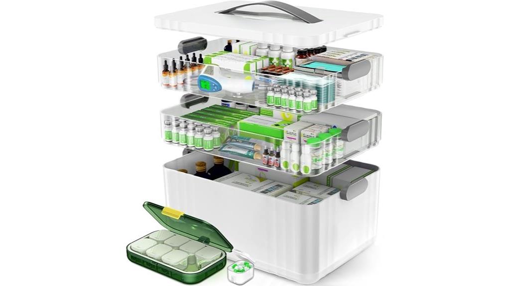 three tier medical storage organizer