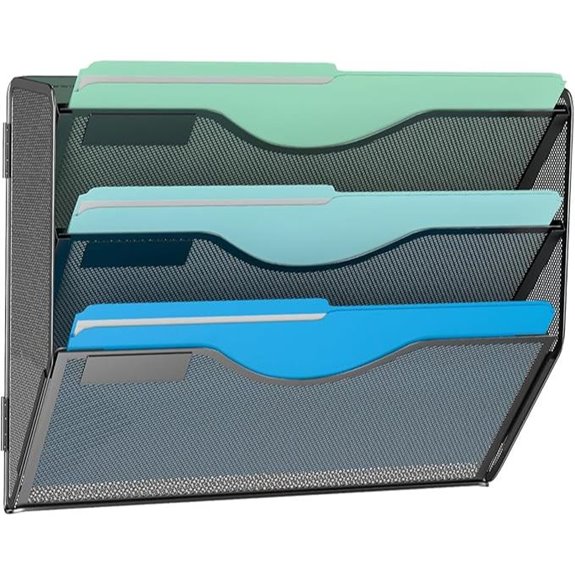 3-Tier Mesh Wall File Organizer for Home Office