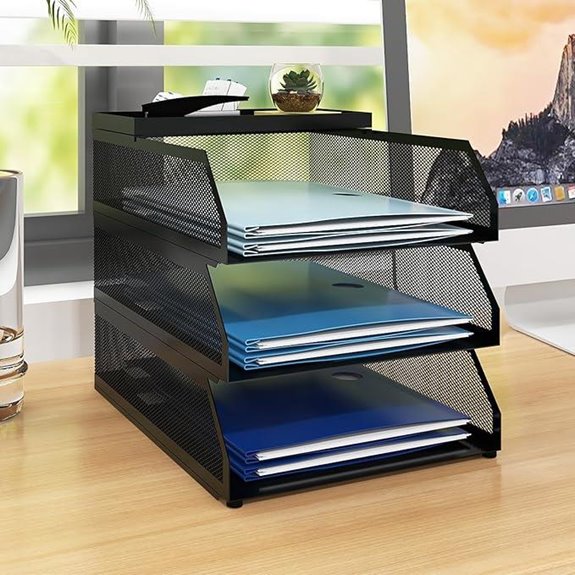 Natwind 3-Tier Metal Desk Organizer with Paper Trays