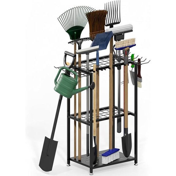 Garden Tool Organizer 3-Tier Metal Yard Rack