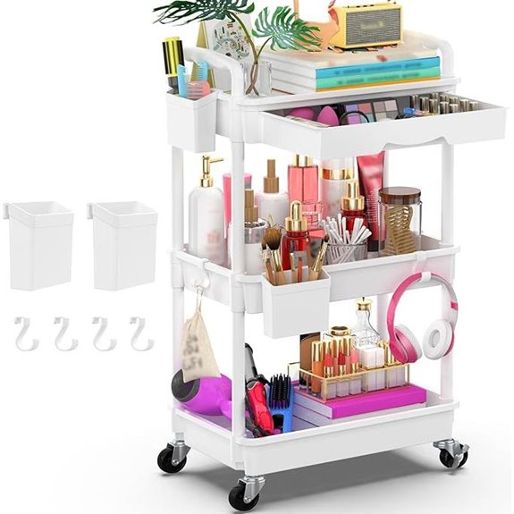 Goovilla 3-Tier Rolling Utility Cart with Drawer