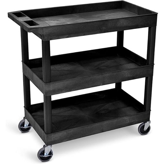 Tubstr 3-Tier Rolling Utility Cart with Locking Wheels