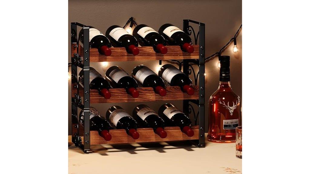 three tier wine bottle holder