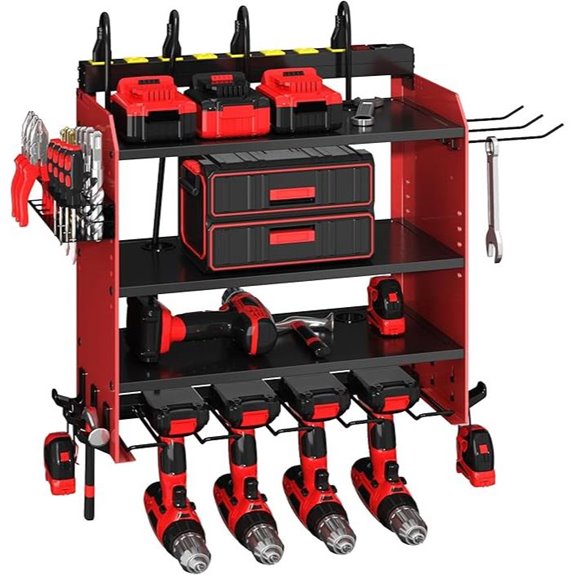 Power Tool Wall Organizer with Charging Station