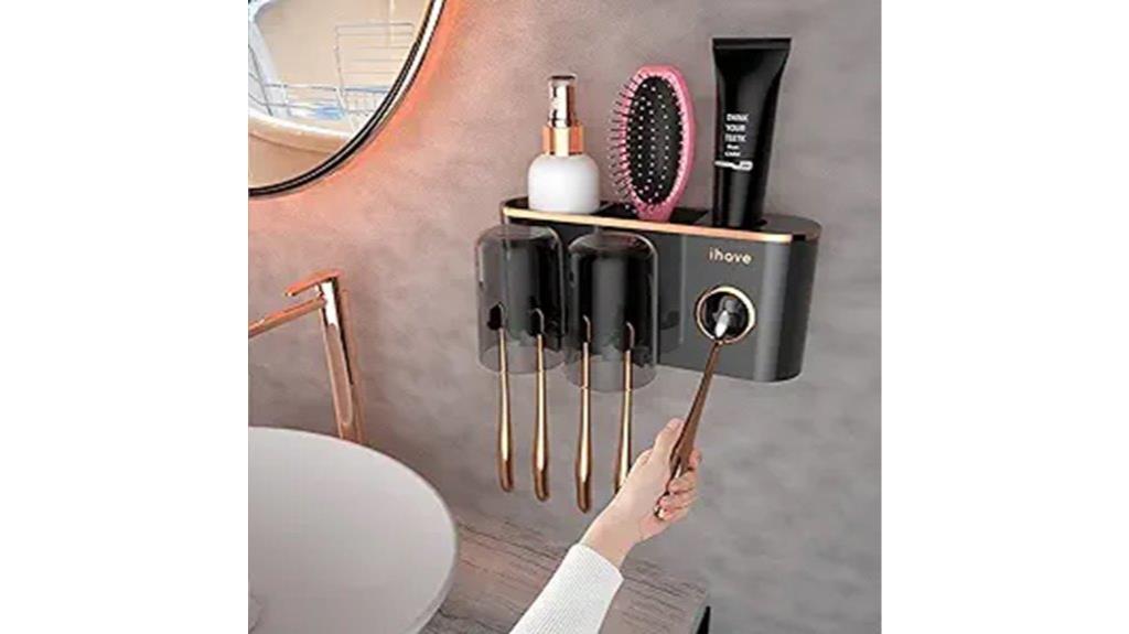 toothbrush holder with dispenser