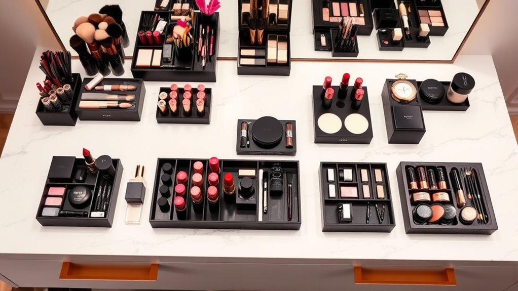 top counter makeup organizer ideas