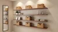 top entryway wall shelf baskets