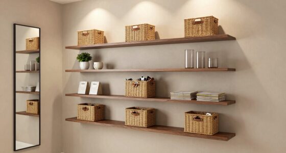 top entryway wall shelf baskets