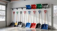 top garage snow shovel storage