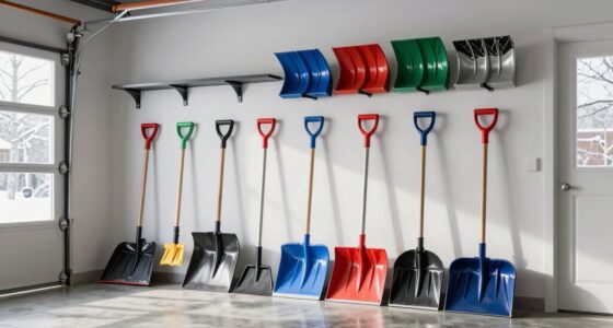 top garage snow shovel storage