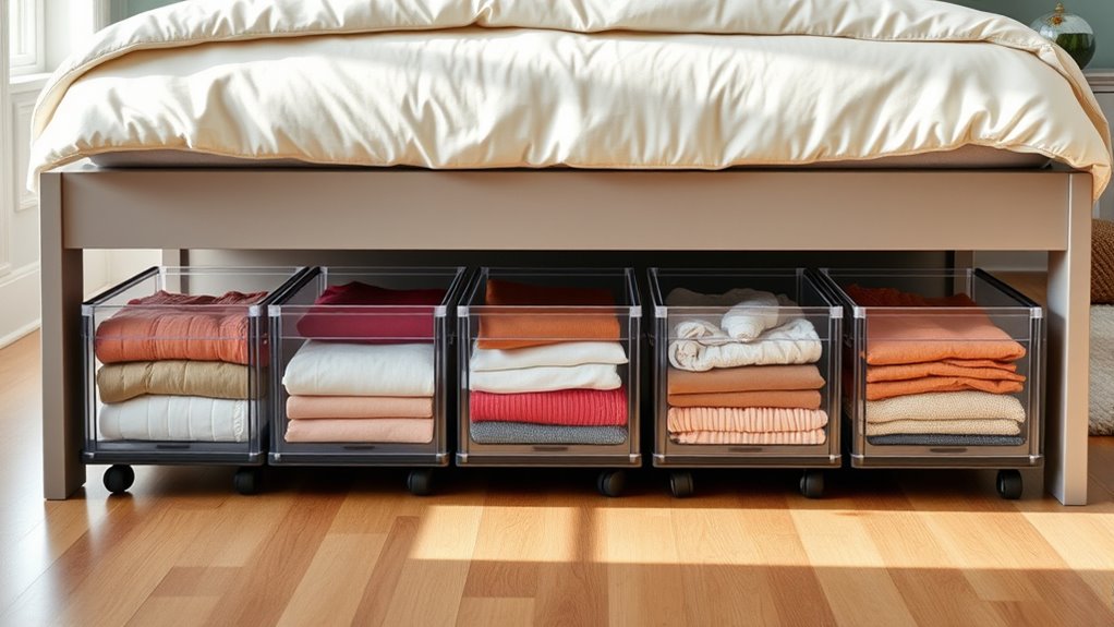 top wheeled under bed organizers