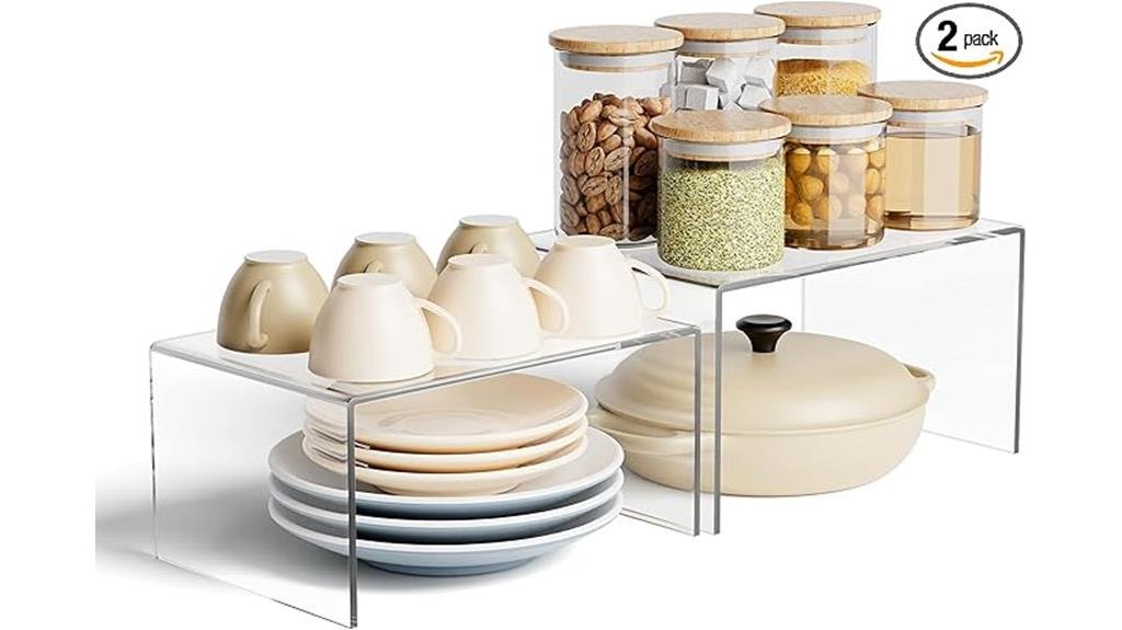 transparent acrylic cabinet risers