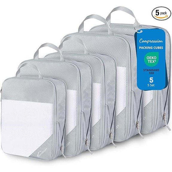 Compression Packing Cubes Set for Travel and Suitcases