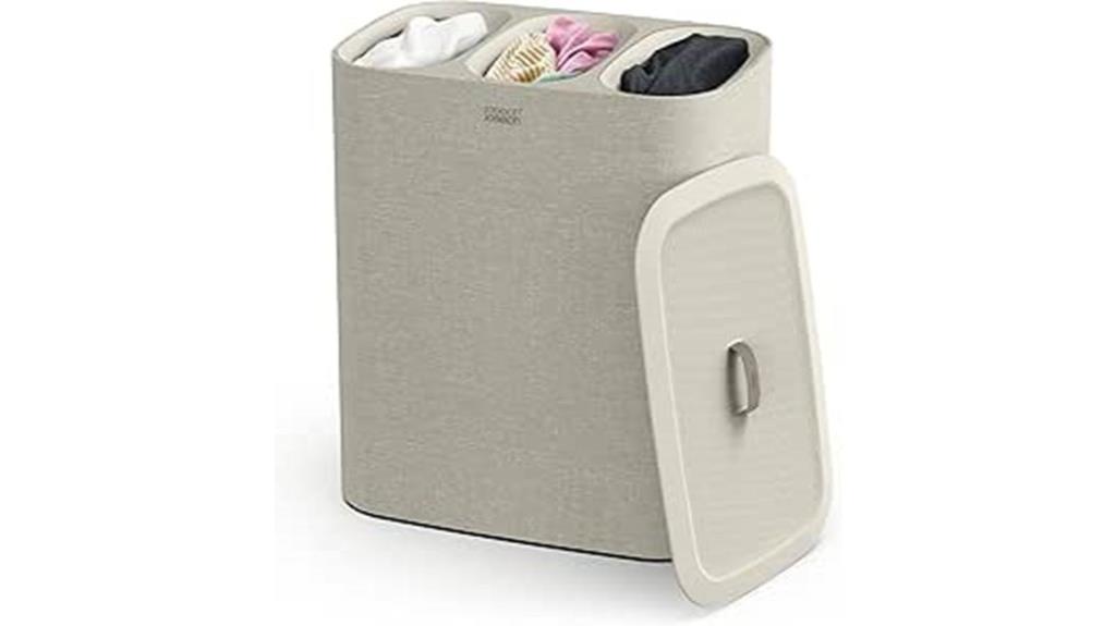 triple laundry hamper with removable bags