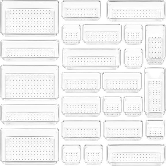 Vtopmart 25 PCS Clear Drawer Organizer Set