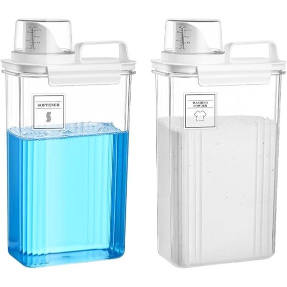 Laundry Detergent Dispenser Set with Labels (2 Pack)