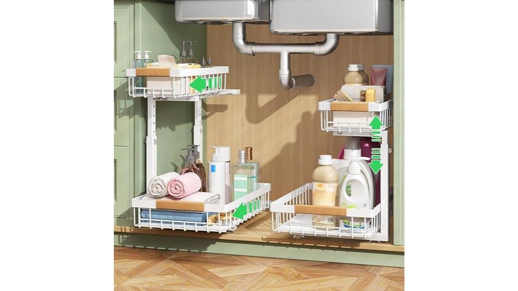 two pack under sink shelves