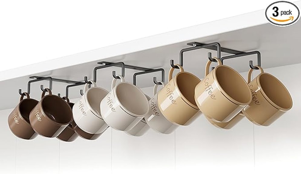 under cabinet mug hooks