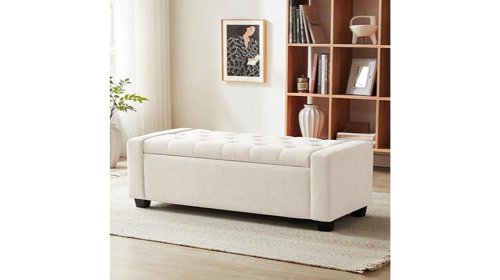 upholstered storage ottoman bench