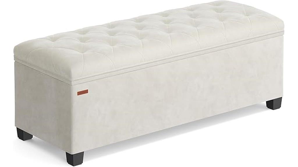 velvet ottoman storage bench