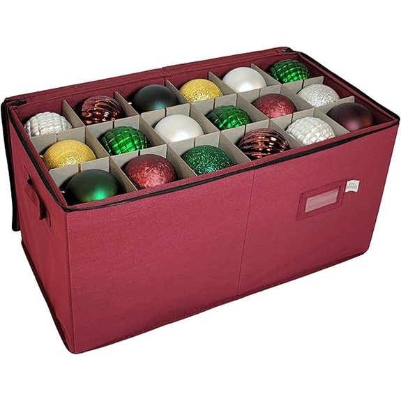 Vermont Christmas Ornament Storage Box with Dividers