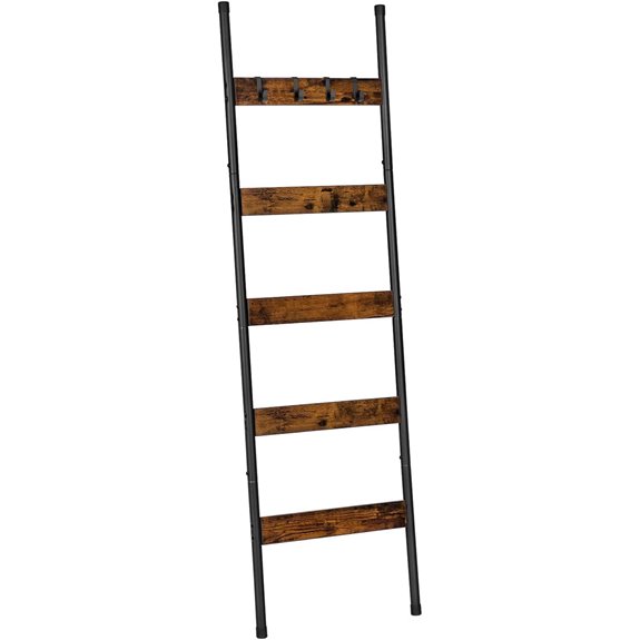 HOOBRO 5-Tier Wall-Leaning Blanket Ladder Shelf