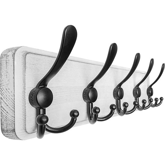 Dseap Wall Mount Coat Rack with 5 Hooks